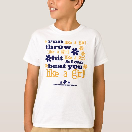 WHは女の子のソフトボールを好みます Tシャツ (正面)