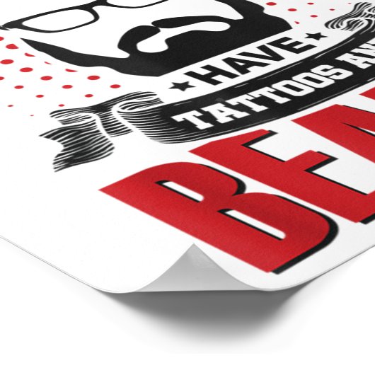 Whドッグ素晴らしマスタートタトゥーヒゲ_1 ポスター (角)