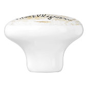 Wh & 金ゴールド大理石金ゴールドバー, DIYブラックネームモノグラム セラミックノブ (側面)