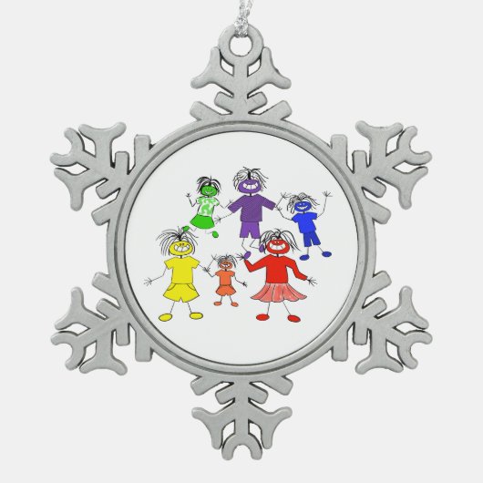 Whack-A-Do スノーフレークピューターオーナメント (正面)