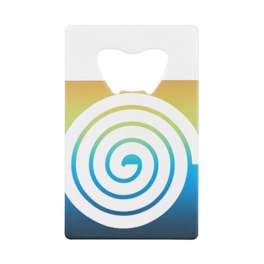 Whaite螺線形色の背景 クレジットカード栓抜き (正面)