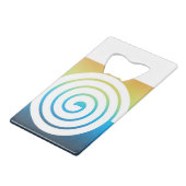 Whaite螺線形色の背景 クレジットカード栓抜き (裏面アングル)