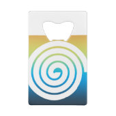 Whaite螺線形色の背景 クレジットカード栓抜き (裏面)