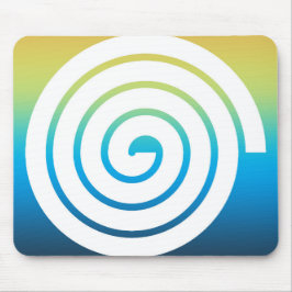 Whaite螺線形色の背景 マウスパッド