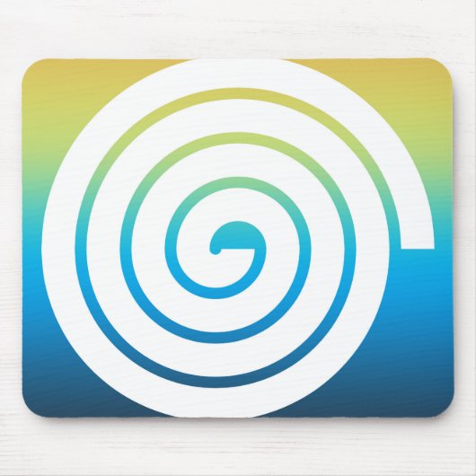 Whaite螺線形色の背景 マウスパッド (正面)