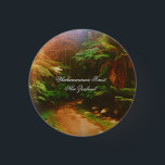 Whakarewarewa Forest, Rotorua, New Zealand 缶バッジ<br><div class="desc">New Zealand's Redwoods</div>