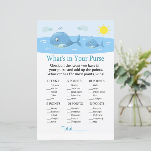 Whaleあなたの財布ゲームのベビーシャワーに何がある (スタンド正面)