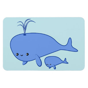 Whaleかわいいのベビーのクジラおよびママの適用範囲が広い磁石 マグネット