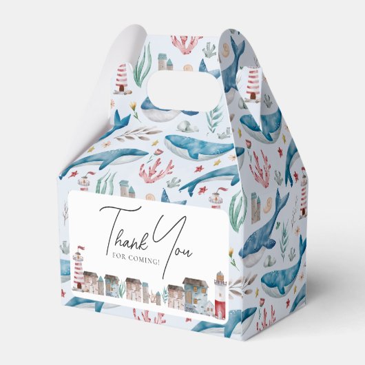 Whale Ahoy男の子の赤ちゃんシャワー フェイバーボックス (裏面サイド)