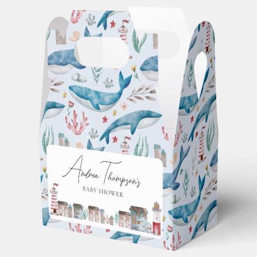 Whale Ahoy男の子の赤ちゃんシャワー フェイバーボックス (オープン)