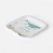 Whale Ahoy男の子の赤ちゃんシャワー ペーパープレート (傾斜あり)