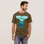 Whale ail in Waves Orca海 Tシャツ (正面フル)