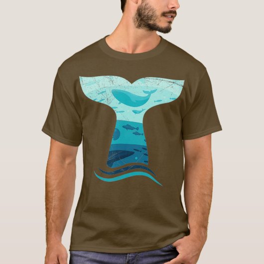 Whale ail in Waves Orca海 Tシャツ (正面)