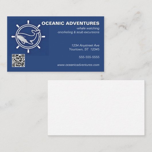 Whale and Helm Whale Watching Ocean Excursions 名刺 (正面/裏面)