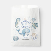 Whale Baby Shower Boy Blue Ocean フェイバーバッグ (正面)
