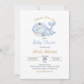 Whale Baby Shower Invitation for Boy 招待状 (正面)