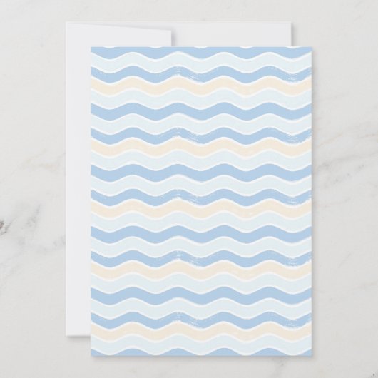 Whale Baby Shower Invitation Wavy Background 招待状 (裏面)