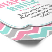 Whale Baby Shower Nautical Diaper Raffle Sign ポスター (角)