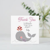 Whale Birthday Flat Thank You Card サンキューカード (スタンド正面)