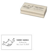 Whale | Custom Kids Name & Return Address  ラバースタンプ (押印)