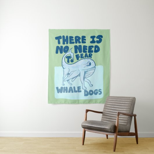 Whale Dog funny creature タペストリー (インサイチュ)