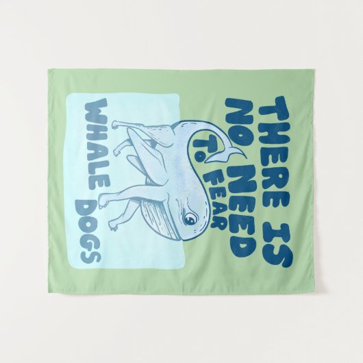 Whale Dog funny creature タペストリー (正面(横))