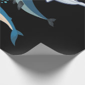 Whale For Whale Lovers Blue Beluga Orca ラッピングペーパー (角)