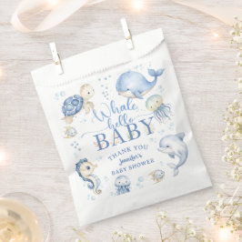 Whale Hello Baby Shower Boy Blue Ocean フェイバーバッグ
