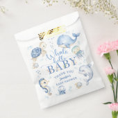 Whale Hello Baby Shower Boy Blue Ocean フェイバーバッグ (封をした状態)