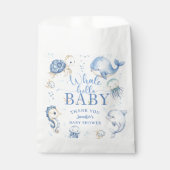 Whale Hello Baby Shower Boy Blue Ocean フェイバーバッグ (正面)