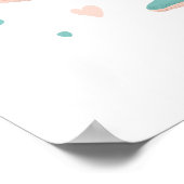 Whale Hello There Cute Nursery and Kids Room ポスター (角)