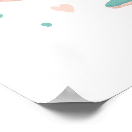 Whale Hello There Cute Nursery and Kids Room ポスター (角)