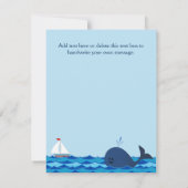 Whale It's A Boy Baby Shower Flat Thank You Note ノートカード (裏面)
