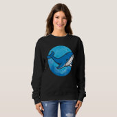 Whale Ocean Biologist Zookeeper Cute Blue Whale Se スウェットシャツ (正面フル)