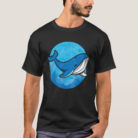 Whale Ocean Biologist Zookeeper Cute Blue Whale Se Tシャツ (正面)