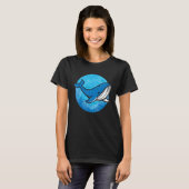 Whale Ocean Biologist Zookeeper Cute Blue Whale Se Tシャツ (正面フル)