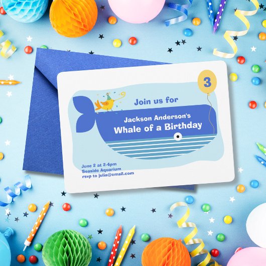 Whale of a Birthday Party 招待状