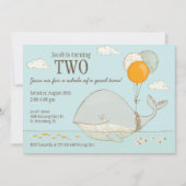 Whale of a Good Time 2nd Birthday 航海のテーマ 招待状 (正面)