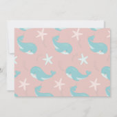 Whale of a Good Time Pink Girl 1st Birthday Photo 招待状 (裏面)