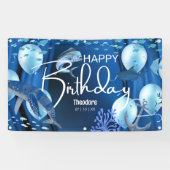 Whale of a Time Birthday Banner 横断幕 (横)