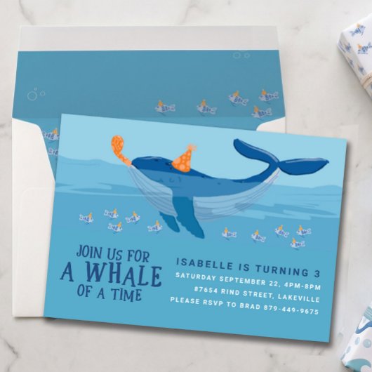 Whale of a Time – Kids Birthday Invitation 招待状