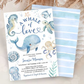 Whale Of Love Boy Baby Shower Invitation  招待状