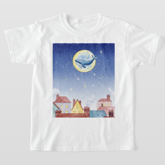 Whale on the Moon Tシャツ (レイダウン)