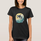 Whale Orca Marine Sea Retro Summer Tシャツ (正面)