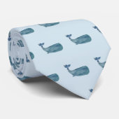 Whale Painting Coastal Beach Pattern ネクタイ (ロール)