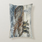 Whale Riders Whimsical Whale and Penguin Ocean アクセントクッション (正面(垂直))