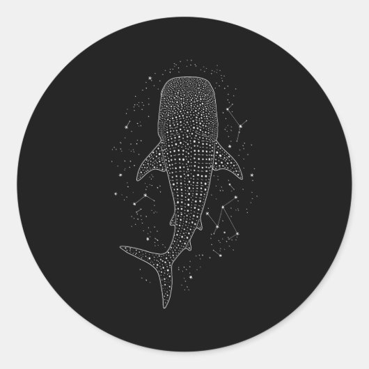 Whale Shark Constellation Marine Life For Animal L ラウンドシール (正面)
