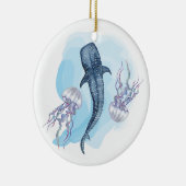 Whale Shark. Watercolor セラミックオーナメント (右)