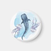 Whale Shark. Watercolor マグネット (正面)