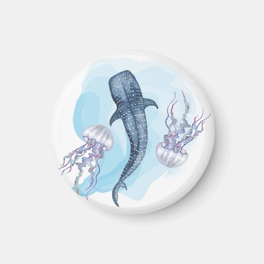 Whale Shark. Watercolor マグネット (正面)